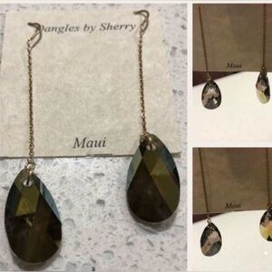 Gold Filled Swarovski Crystal Column Shape 2” Threader Chain Handmade Earrings